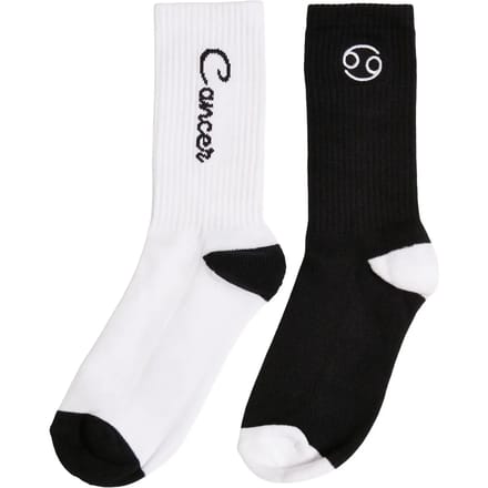 Mister Tee - Cancer Zodiac 2-Pack Sokken - 35/38 - Zwart/Wit