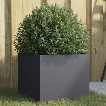vidaXL - Plantenbak - 32x30x29 - cm - staal - antracietkleurig