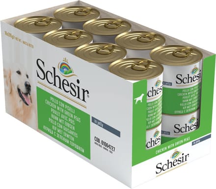 16x Schesir Hondenvoer Kip Erwten in Gelei 285 gr