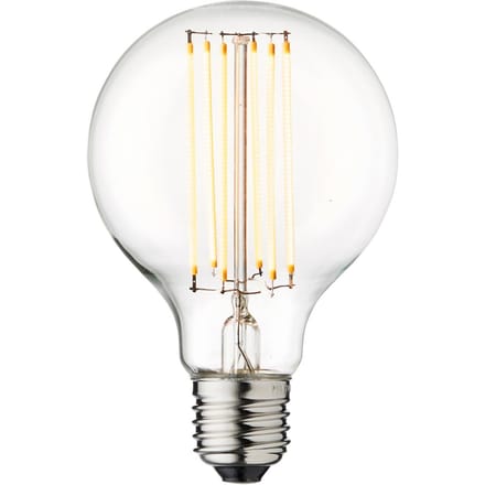 DESIGN BY US LED lamp Globe, E27, Ø 8 cm, 3,6 W, 2.200 K, dimbaar