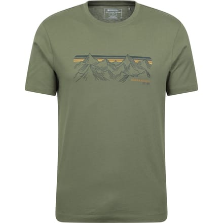Mountain Warehouse Heren Berg Strepen T-Shirt (Kaki Groen)