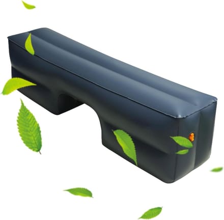 Opblaasbaar luchtkussen - Reiskussen luchtbed - Auto comfort - Snel op te blazen - 130 cm lang - Grijs