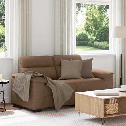 vidaXL - 2-zitsbank - bruin - 160x81x84 - cm - stof