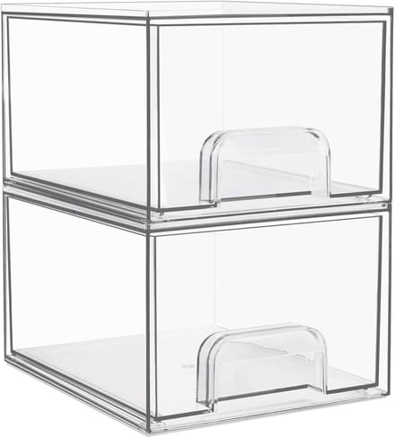 Stapelbare opbergladen - Acrylopberger voor badkamer - 2 stuks
