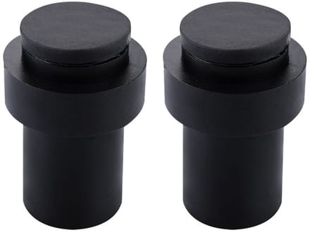 Deurstopper - Tweedelige deurstopperset - Zwarte deurstopper - 6,5 cm - Deurbuffer, geschikt voor binnen- en buitengebruik