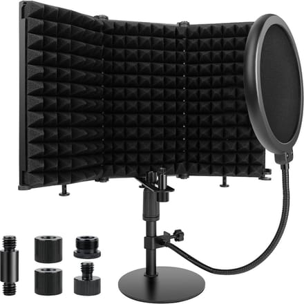 Microfoon isolatiedek met tafelstandaard en popfilter voor geluiddemping