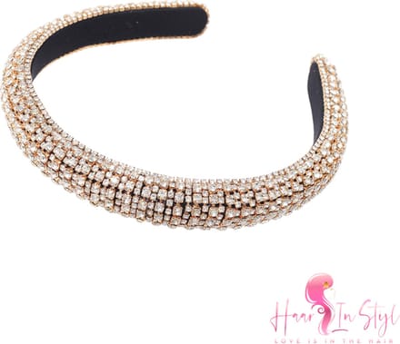 Haar in Stijl® | Diadeem Smal Goud Rhinestones Diamant Brilliant Strass