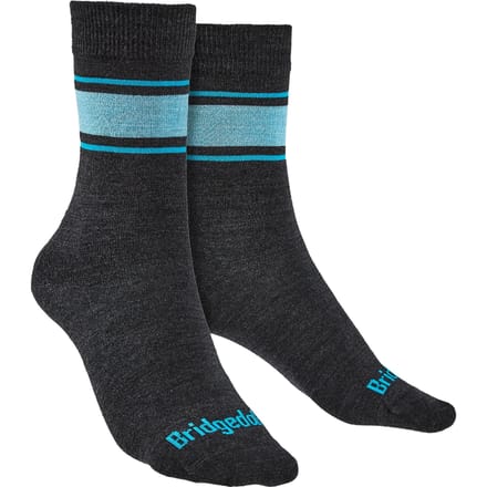 Bridgedale - Dames Liner Basislaag Merino Sokken - Donkergrijs / Blauw