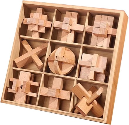 Houten Puzzel - Logisch Denkspel - Vaardigheidsontwikkeling - Interactief Leren - 26 x 18 cm - Niet gespecificeerd