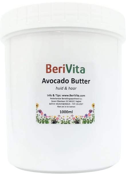 Avocado Butter Liter Pot -  Puur en Onbewerkte Avocadobutter