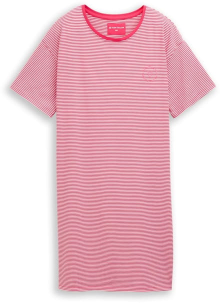 Tom Tailor - Nachthemd met streepjesmotief - Maat 36 - red-medium-horizontal stripe