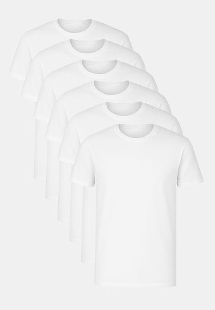 T-Shirts 6-Pack – Comfortabel & Ademend - Wit - M
