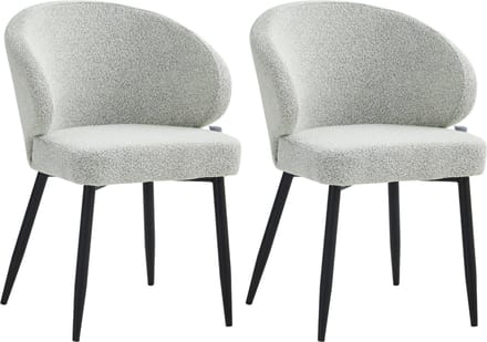 Colenis® - Ruby Eetkamerstoel - Set Van 2 – Ecru – Bouclé - Design