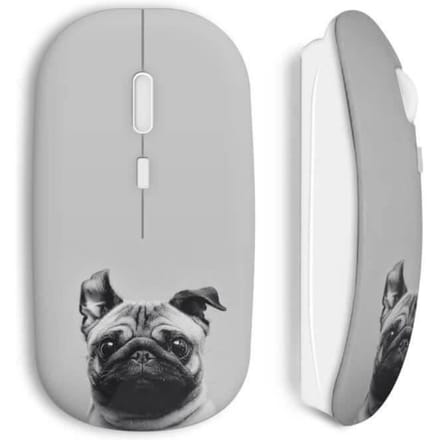 Draadloze muis Hond bulldog schattig zwart wit