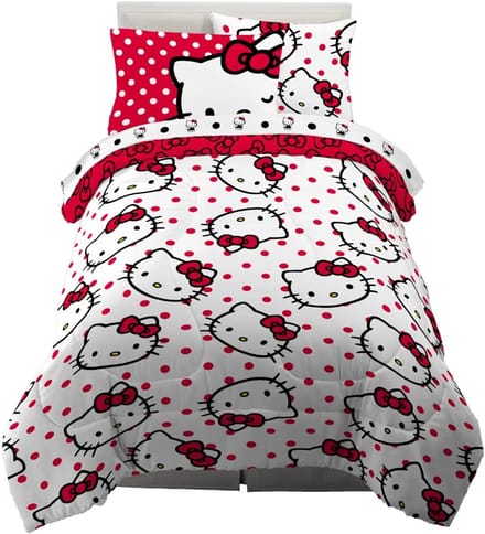 Merkloos Hello Kitty Beddengoed Set - Zacht & Omkeerbaar - Maat Twin