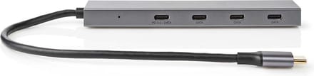 Nedis USB 3.0 Hub – USB Splitter – 10 Gbps – 4 Poorten – USB-C 3.2 – Aluminium – Universeel