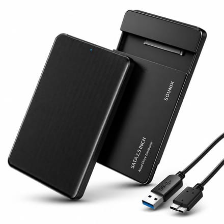 Sounix USB 3.0 Harde Schijf Behuizing - 2,5 inch - 5Gbps - SATA HDD/SSD - Zwart