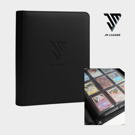 JM Loader - Luxe verzamelmap Toploader binder - Map voor 252 Pokemon kaarten in toploader - Geschikt als pokemon verzamelmap - Zwart