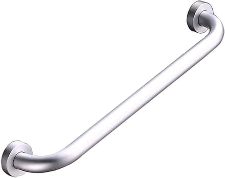 Veiligheidsgreep Badkamer - Handgreep Douche - Extra Stabiliteit - Gebogen Strip Design - 50 cm - Zilver