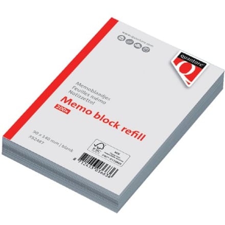 Memoblaadjes Quantore losbladig 140x90x20mm 200 vel