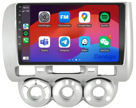 CarPlay autoradio geschikt voor Honda Jazz (2008 t/m 2013) | 9 inch | Android 16 | Draadloos Apple CarPlay & Android Auto | 2GB + 32GB | QuadCore processor | Denago DNG-A156 | 2025 model | 2008 2009 2010 2011 2012 2013 | Bluetooth & Wifi