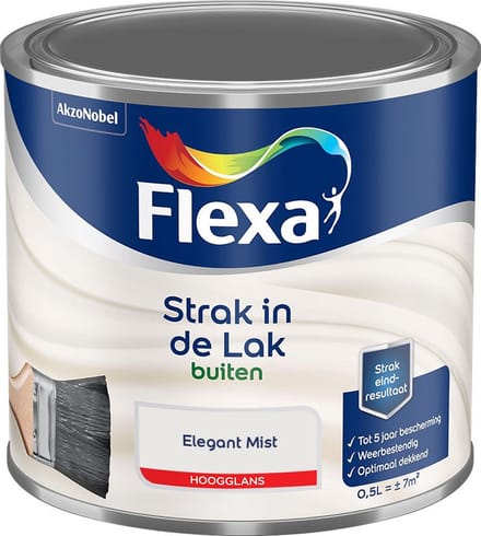 Flexa - Strak In De Lak Buitenlak Hoogglans - Elegant Mist - Mengverf - 500 Ml