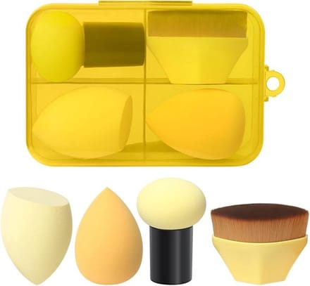 4-delige Make-upborstelset: Kabuki, Blush en Concealer Borstels