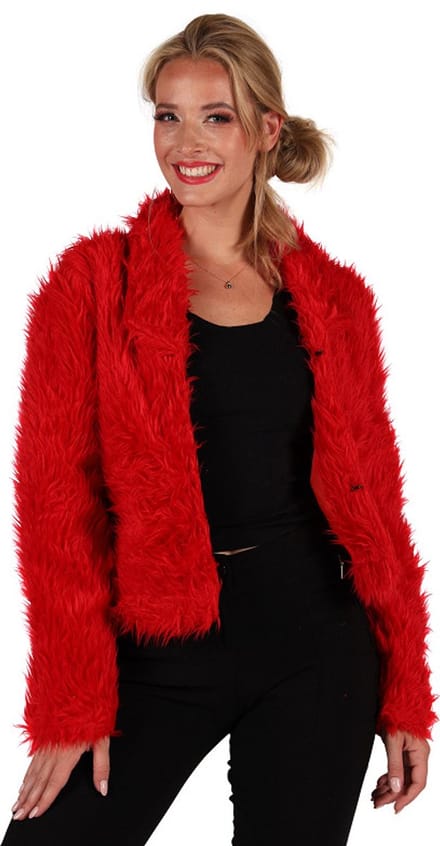 Bontjasje Rood - Zachte Pluche Jas - Dames - Maat XL/XXL