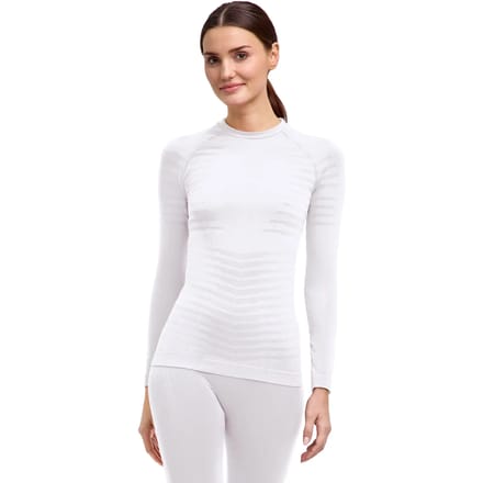 FALKE Maximum Warm Round Neck sneldrogend functioneel materiaal functioneel shirt met lange mouwen dames wit - maat L