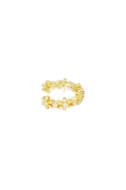 Bijoutheek Earcuff Bloemen Stenen Goud