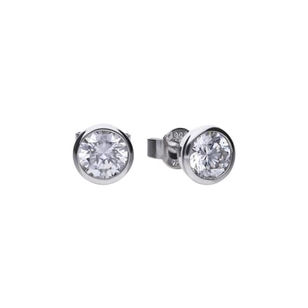 Diamonfire - Zilveren oorknoppen 0.75 ct - 5.65 mm - Kastzetting