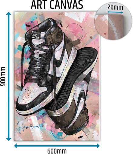 Sneaker canvas upside down dark mocha 60x90 cm