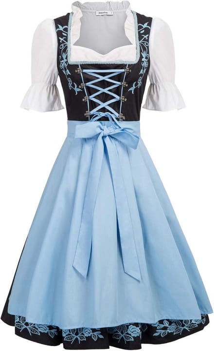 Dames Dirndl Jurk 3-Delig Traditioneel Beiers Oktoberfest Kostuum