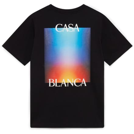 T-shirt Korte Mouw Casablanca GRADIENT STACKED LOGO TSHIRT BLACK