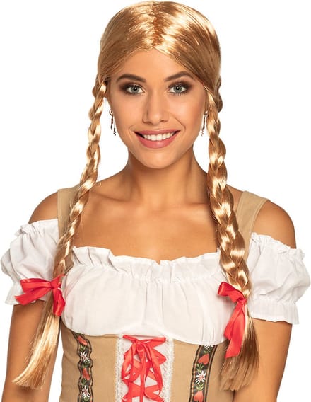 Boland - Pruik Heidi Blond - Vlechtjes - Lang - Vrouwen - - Bierfeest