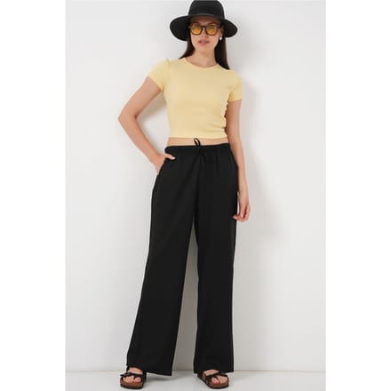 Brede Loose Fit Broek met Trekkoord