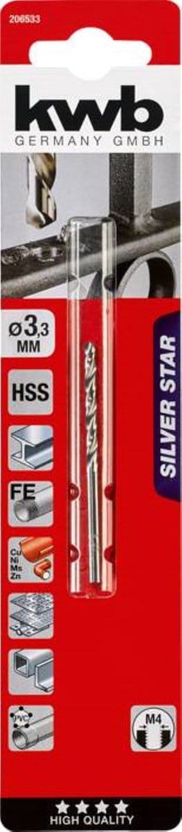 KWB - Metaalboor - Metaal-spiraalboor - Type HSS - 3.3mm