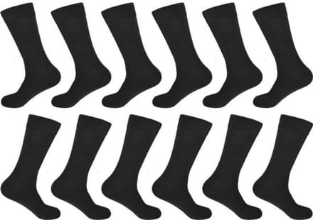 GIANVAGLIA Heren Sokken Zwart 12-pack - Maat 43-46
