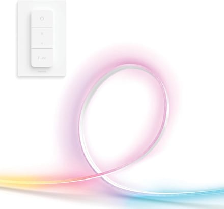 Philips Hue Essential Flex LED strip 5 meter - Wit en Gekleurd Licht - Light Strip - Incl. Hue Dimmer Switch - Hue White and Color Ambiance
