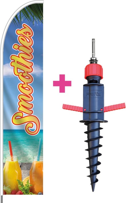 Beachflag - Smoothies #2 - Vlag + Grondboor + Rotator + Hengelsysteem + Draagtas - Actievlag.nl