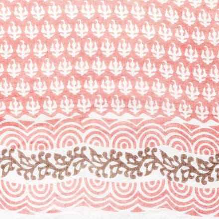 Roze sjaal dames - Multi print - 100% Katoen - Perzik