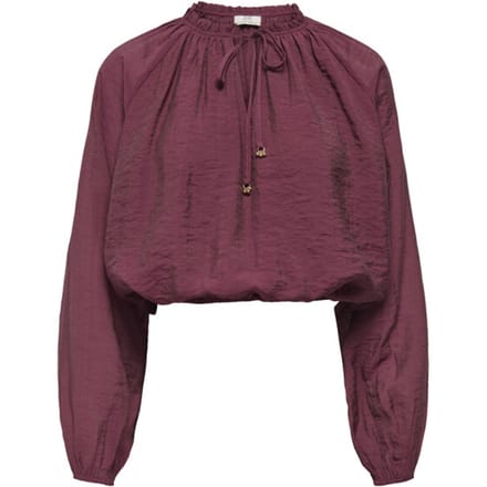 Jacqueline de Yong bordeaux dames blouse   V-hals   Regular fit   Duurzaam   Lange mouw Bordeaux S