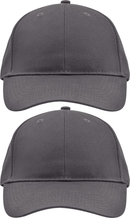 10x stuks 6-panel baseball caps antraciet grijs