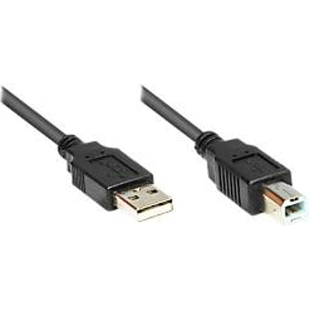 Aansluitkabel USB 2.0 stekker A/B, 3 m, zwart