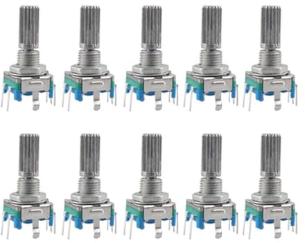 Rotary Encoder Code Schakelaar - 10 Stuks - 360 Graden Roterend - Digitale Potentiometer - 5 Pin D-as 20mm
