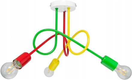 Meerkleurige LED plafondlamp 3xE27 Loft Stijl Kinderkamer