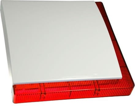 Maxalarm Vega Plus bedrade buiten sirene met 2 rode LED flitsbalken en backup accu Grade 3