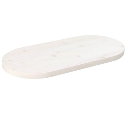 vidaXL - Tafelblad - ovaal - 60x30x2,5 - cm - massief - grenenhout - wit