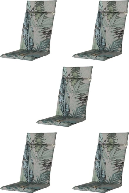 Madison - Tuinkussen - Hoge Rug - 5 st - Scott - 120 x 50cm - Grijs