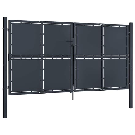 vidaXL - Tuinpoort - staal - 300x150 - cm - antraciet